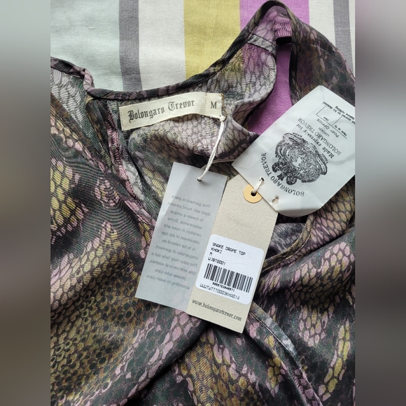 Bolongaro Trevor Draped Snake Sleeveless Top, BNWT, size M - Picture 9 of 10